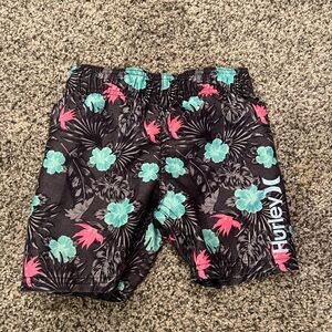 Hurley Kids Tropical Swimming Trunks - Black and Teal